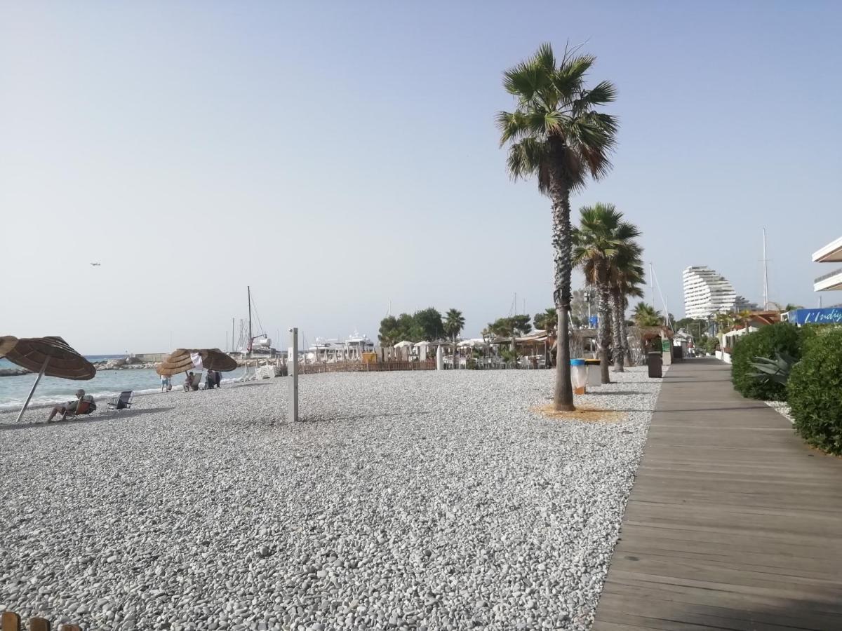 Cote D'Azur Joli Studio 50M Plage, Climatisation , Parking. Вильнёв-Лубе Экстерьер фото